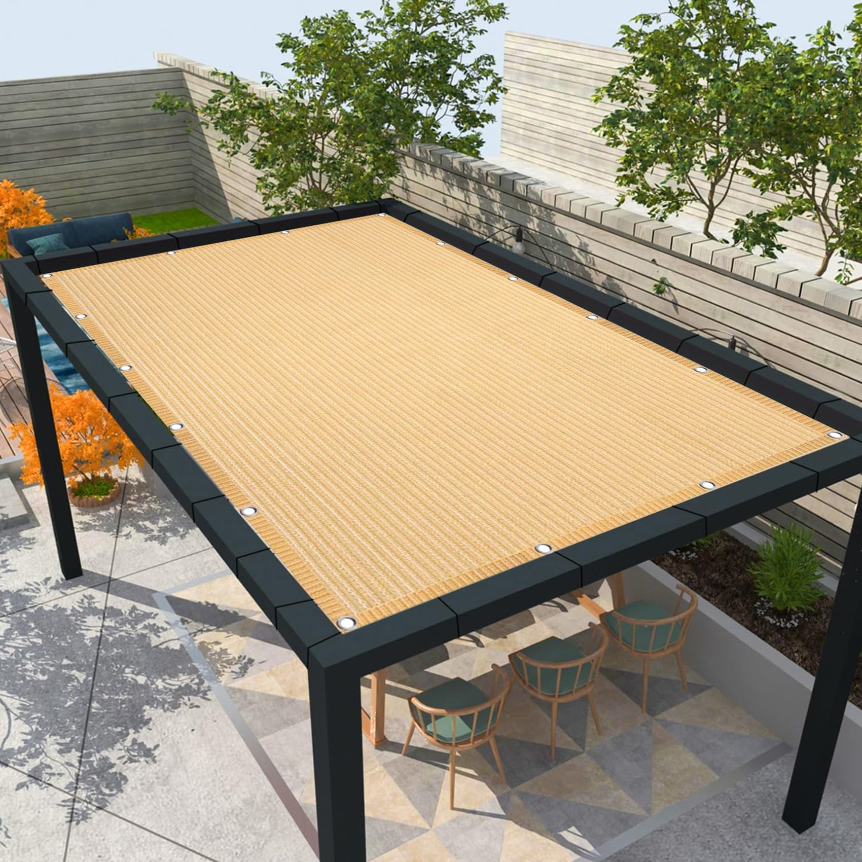 Telo Ombreggiante Rettangolare 130x350 Cm – Antivento, 98% Anti-UV In HDPE 180g/m², Per Giardino, Pergola E Terrazzo (Verde Scuro)