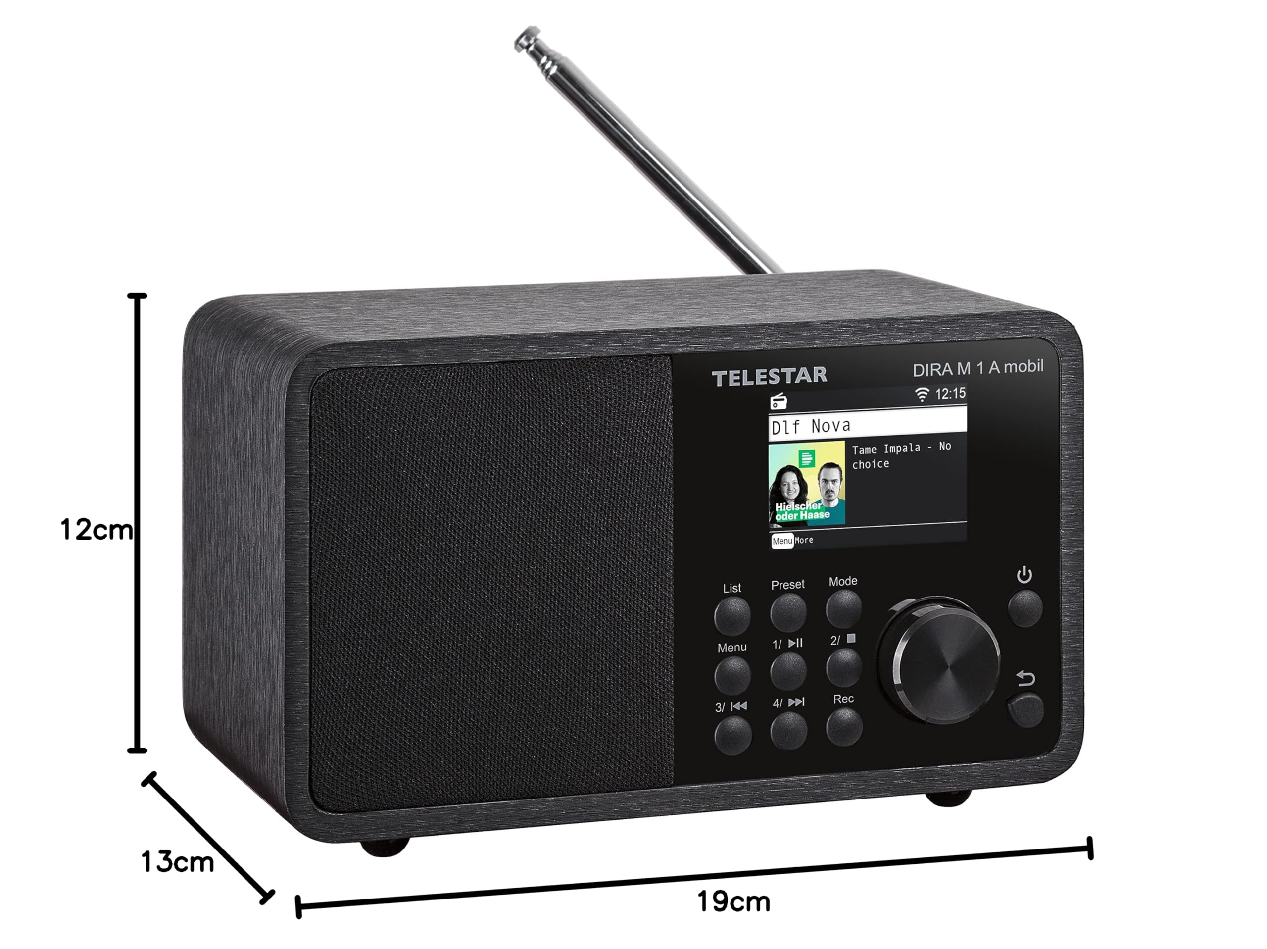 Telestar DIRA M 1 A Batterie Mobile Numérique Radio Internet (Dab+ / Dab/FM/Internet, Batterie Li-ION, WLAN Bluetooth 5.1, Affichage Couleur, Avertissement d'urgence EWF) Noir