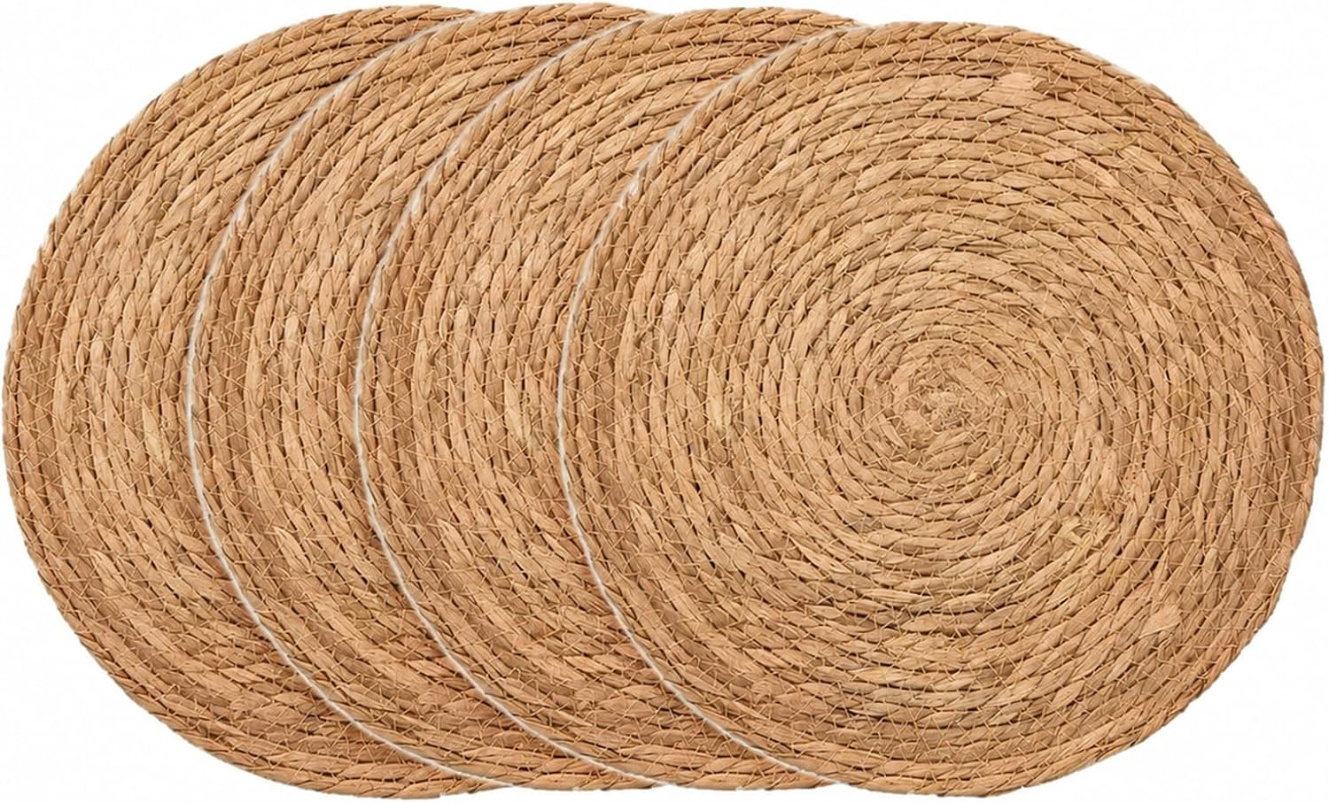 4 tovagliette in vimini 20 cm, set rotondo bohémien