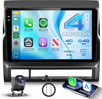 [4G+64G] Radio for Toyota Tacoma 2005-2015 with Wireless Carplay Android Auto, Hodozzy 9 inch Touch Screen with GPS, Mirror Link, Bluetooth, WiFi, 32EQ, FM/RDS Radio