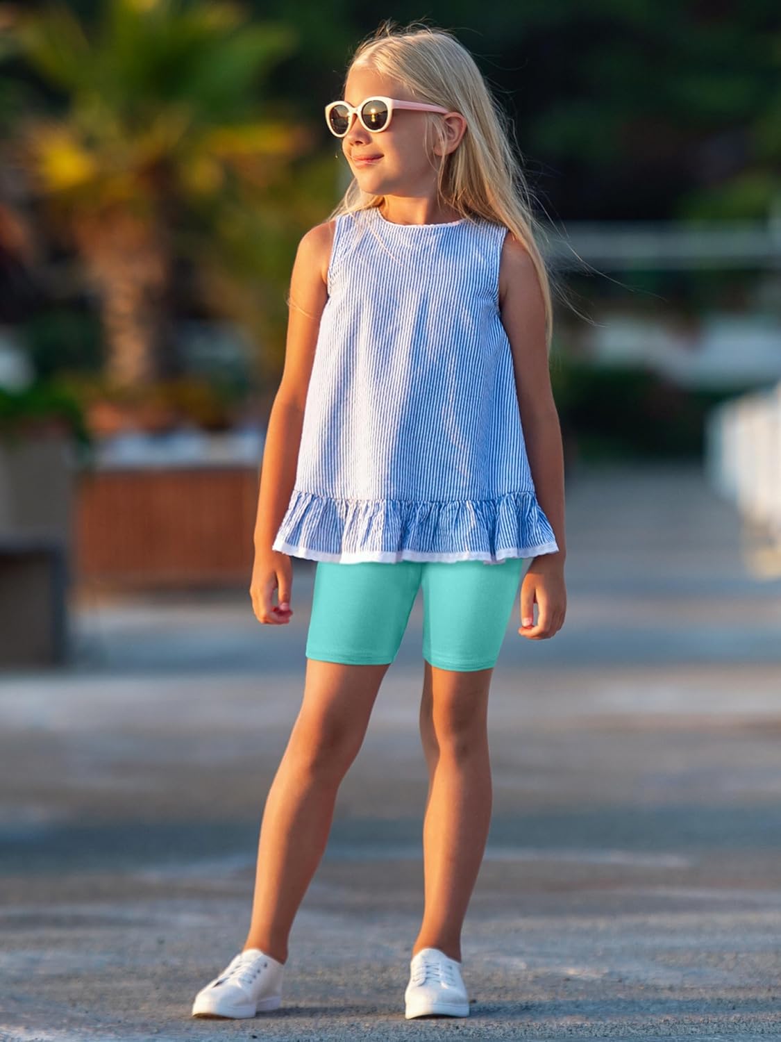 8 Pack Girls Shorts Bike Shorts Toddler Biker Cartwheel Multi-Color Dance Under Dress Girls Clothes - Image 3