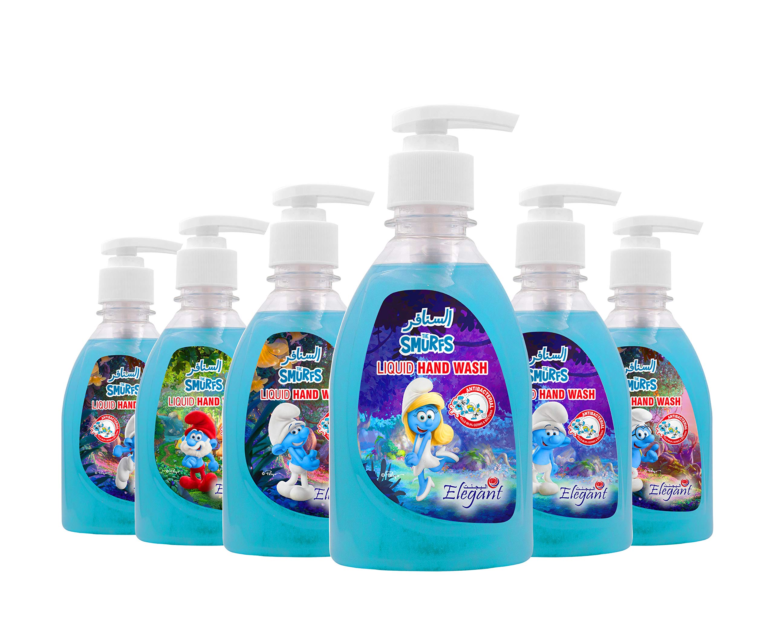 Elegant x The Smurfs - Pack of 6 - 250ml - Anti Bacterial Handwash To Keep Your Child Safe