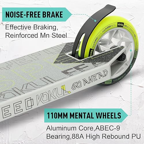 Miniatura 4 de VOKUL K1 Pro Scooters - Patinete de acrobacias  Patinete de truco - Patinete de estilo libre intermedio y principiante para niños de 8 años en