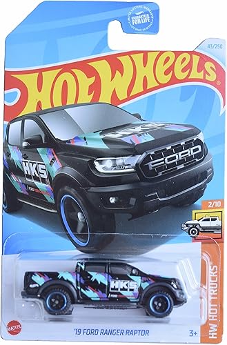 Hot Wheels '19 Ford Ranger Raptor, HW Hot Trucks 210 Negro 43250
