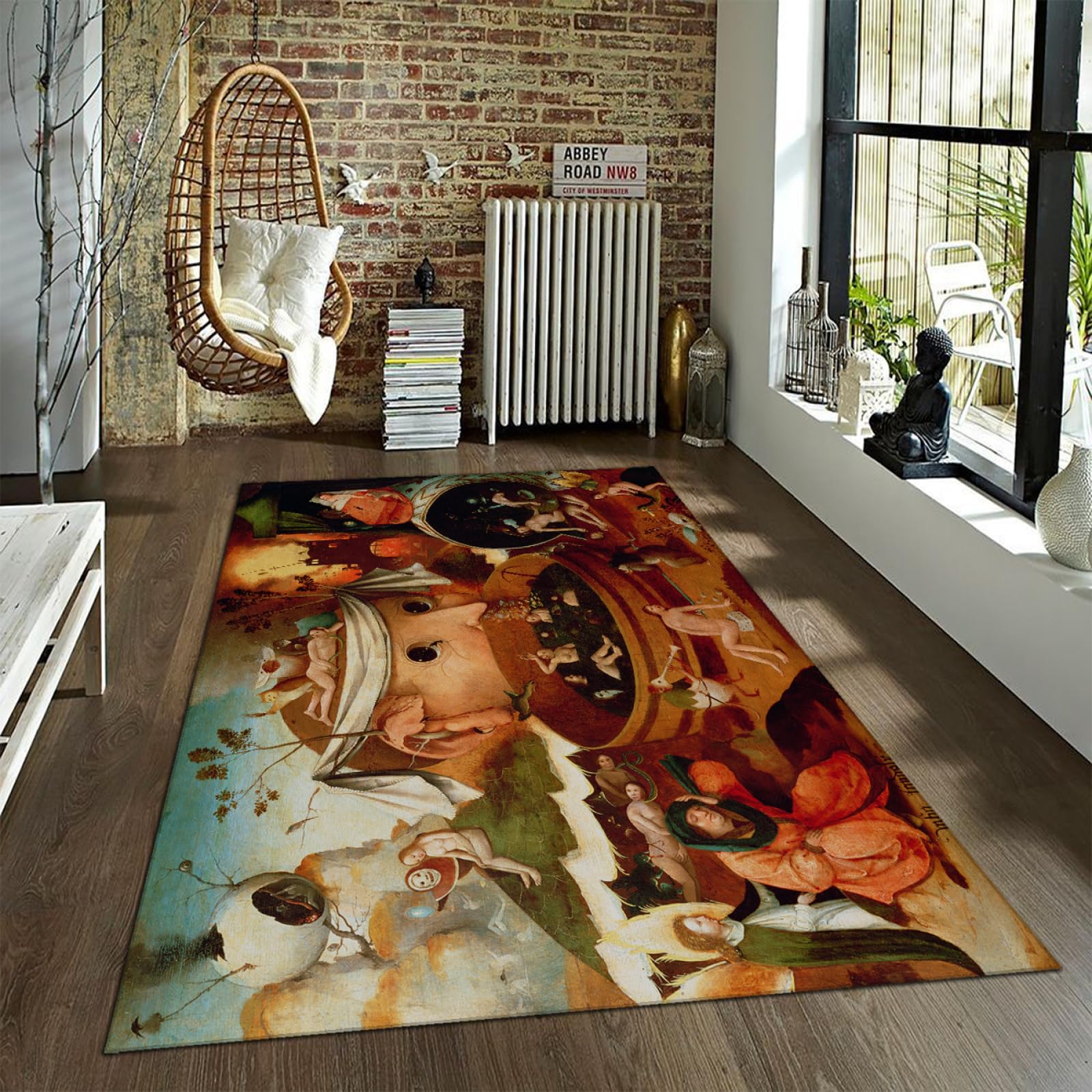 Tapis Hieronymus Bosch lavable tapis escalier antidérapant 80x150cm