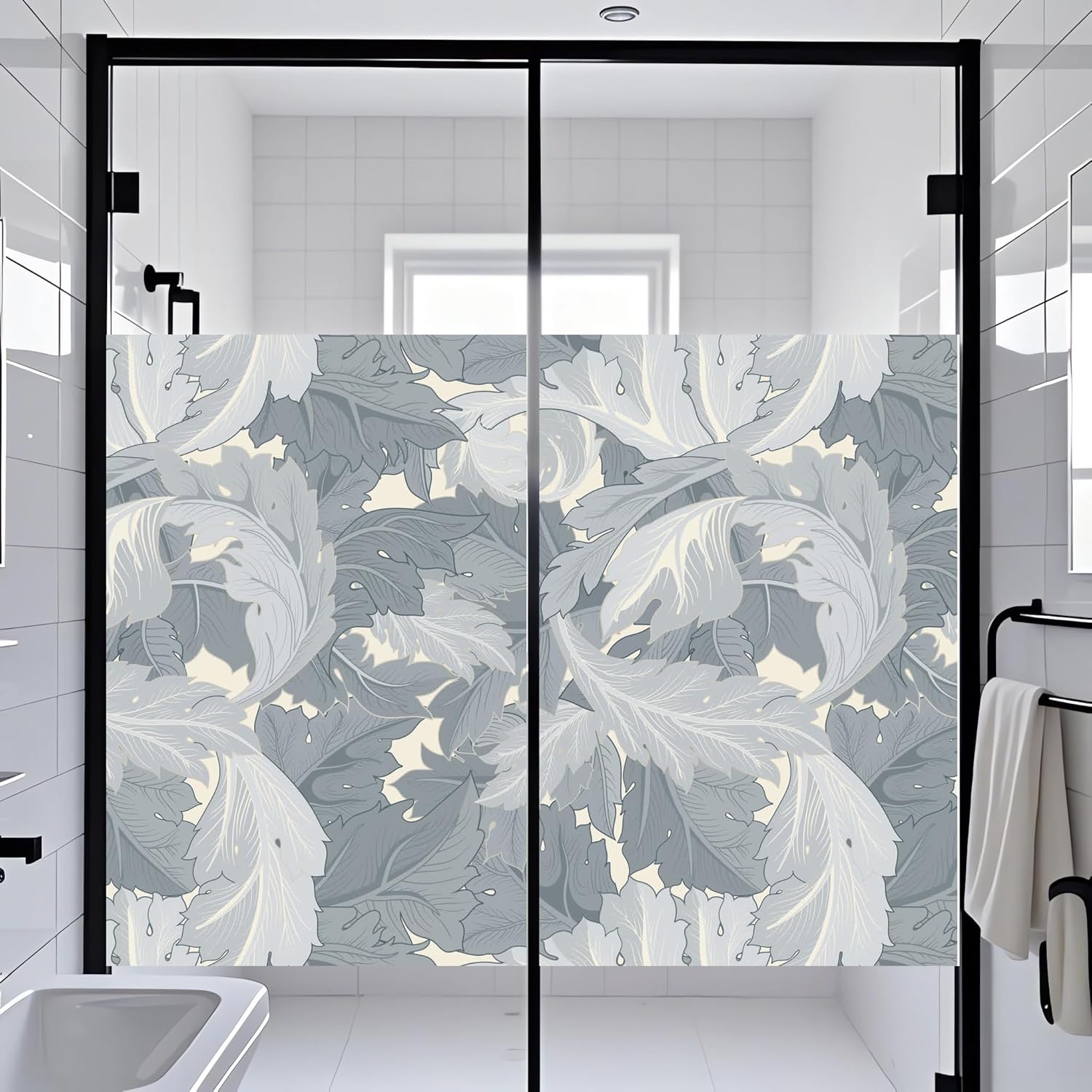 幅80cm×丈120cm×2枚組 装飾窓用フィルム ウィリアム・モリス William Morris 節約 浴室・玄関用目隠しシート ゴー 幅80cm×丈120cm×2枚組 デコラティブ 窓用フィルム ウィリアム・モリス William Morris 浴室・風呂場用 目隠