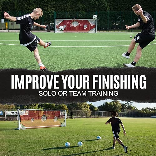 Miniatura 7 de QuickPlay Red de objetivo de portería de fútbol PRO con 7 zonas de puntuación - Práctica de tiro y tiros de portería  Disponible en 4 tamaños