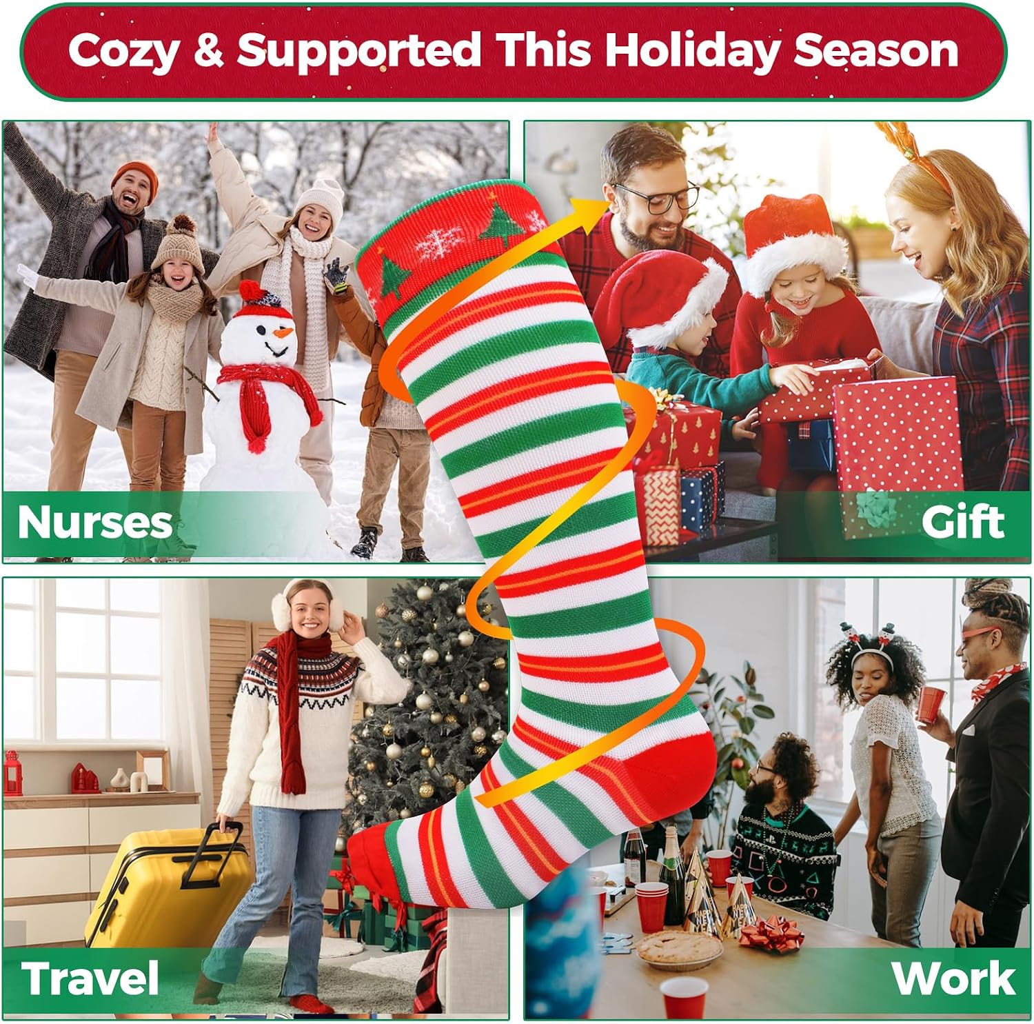 Compression Socks for Women & Men - Work Socks, Copper Fit Support Stockings for Enhanced Circulation, Nurses, Athletes, Work