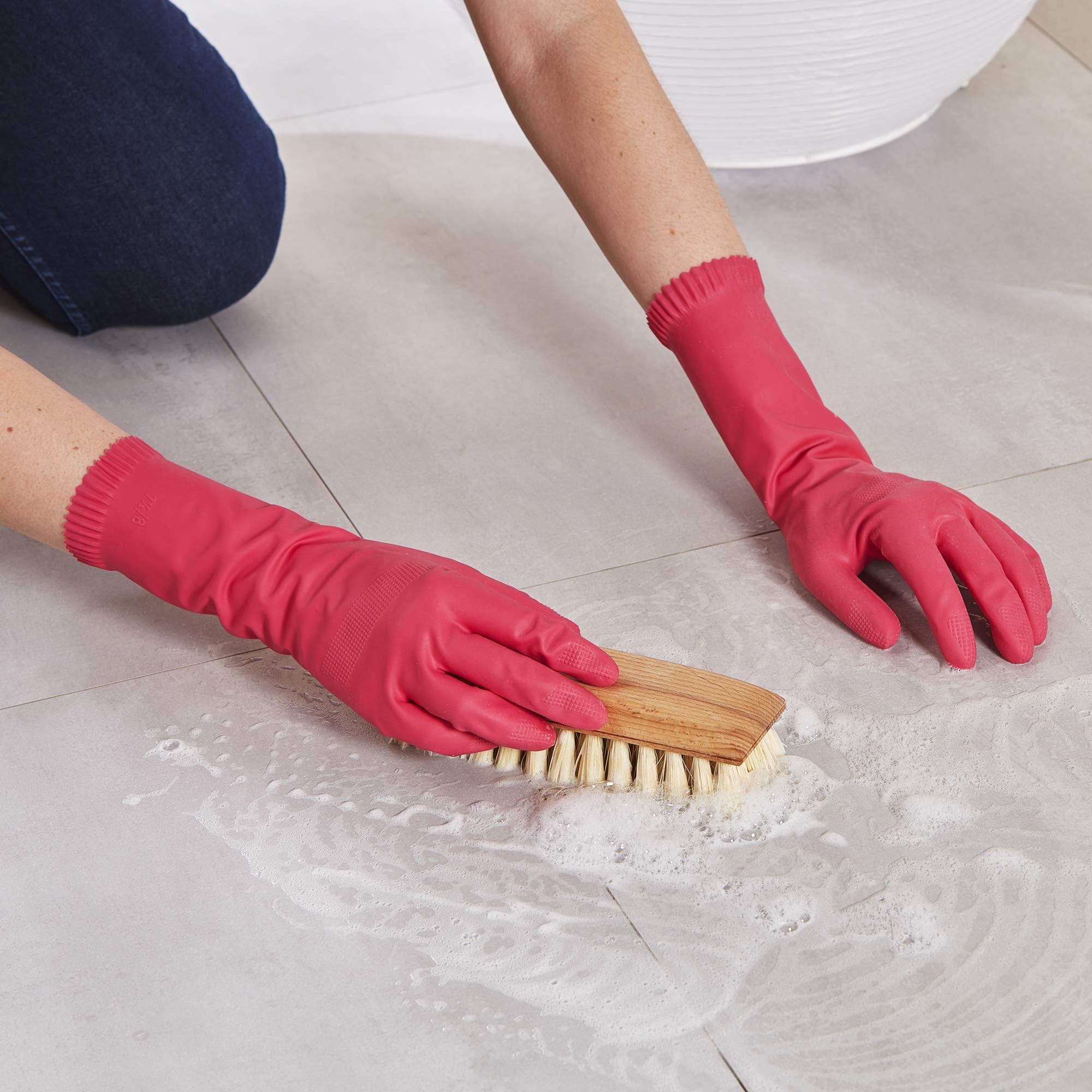 Mapa - Usages Quotidiens - 12 paires de Gants de Ménage en Latex intérieur Coton - Protection et Solidité - 12 paires - Taille M/L
