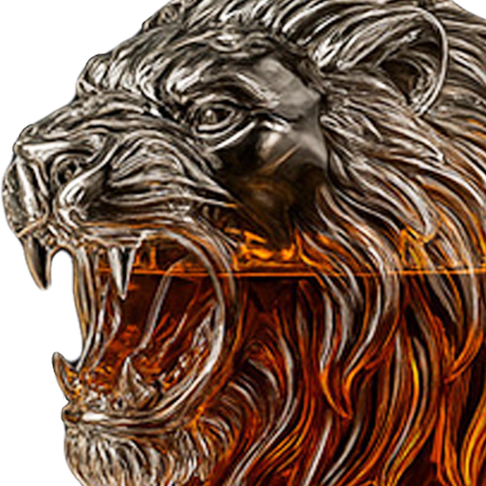 Decantador de whisky Lions's, divertida botella de whisky de cristal, botella de vino de cabeza de león, decantadores de vino de cristal, regalo decentro, para hombres, amantes del whisky
