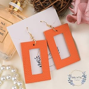 GELVTIC Leather Earrings for Women, Dangle Earrings Drop Lightweight Fashion for Girls, Gifts for Her
