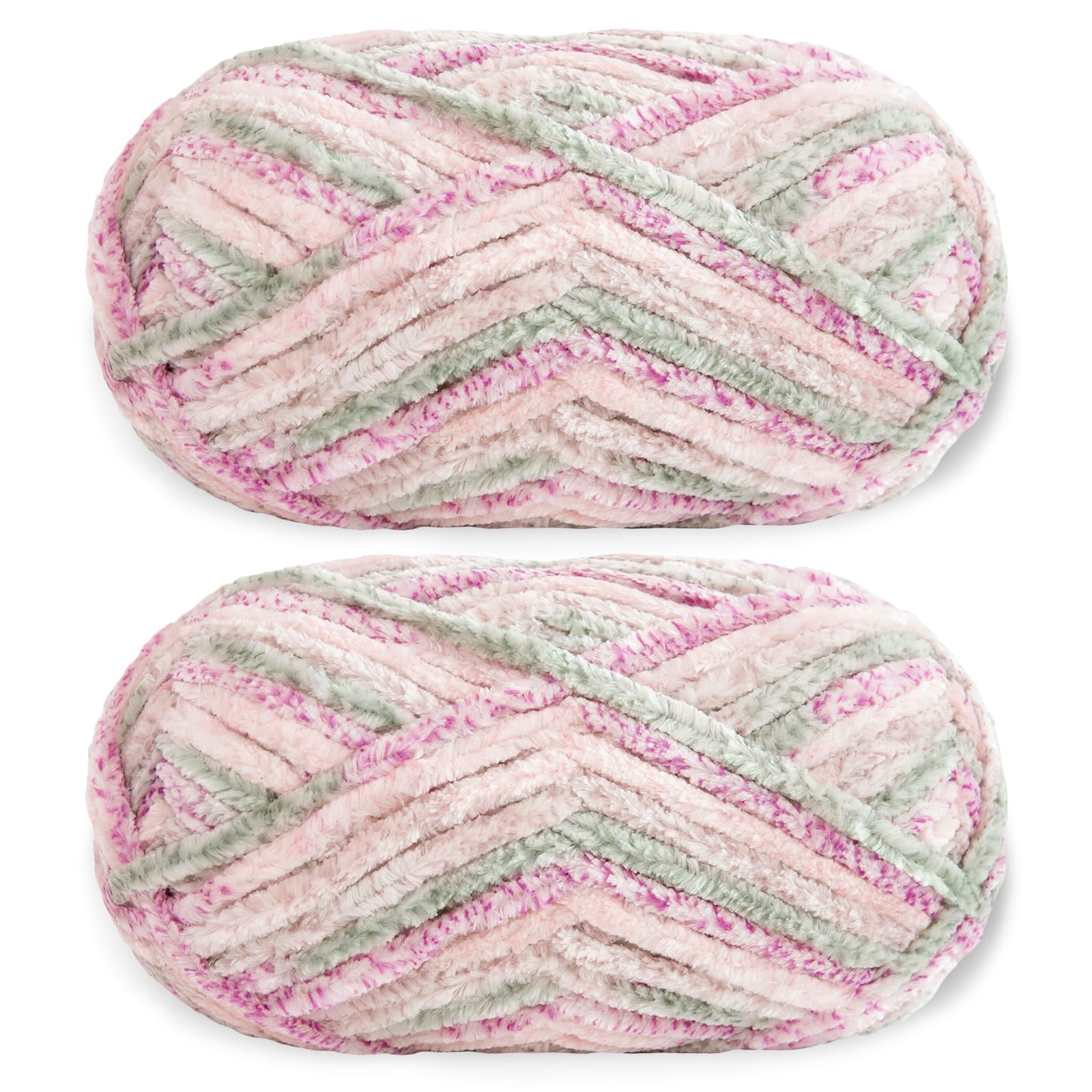 Franel Velvet Yarn Crocheting Fuzzy Blanket, Premier Plush Parfait Chunky Velvet Chenille Blanket, Rose Love
