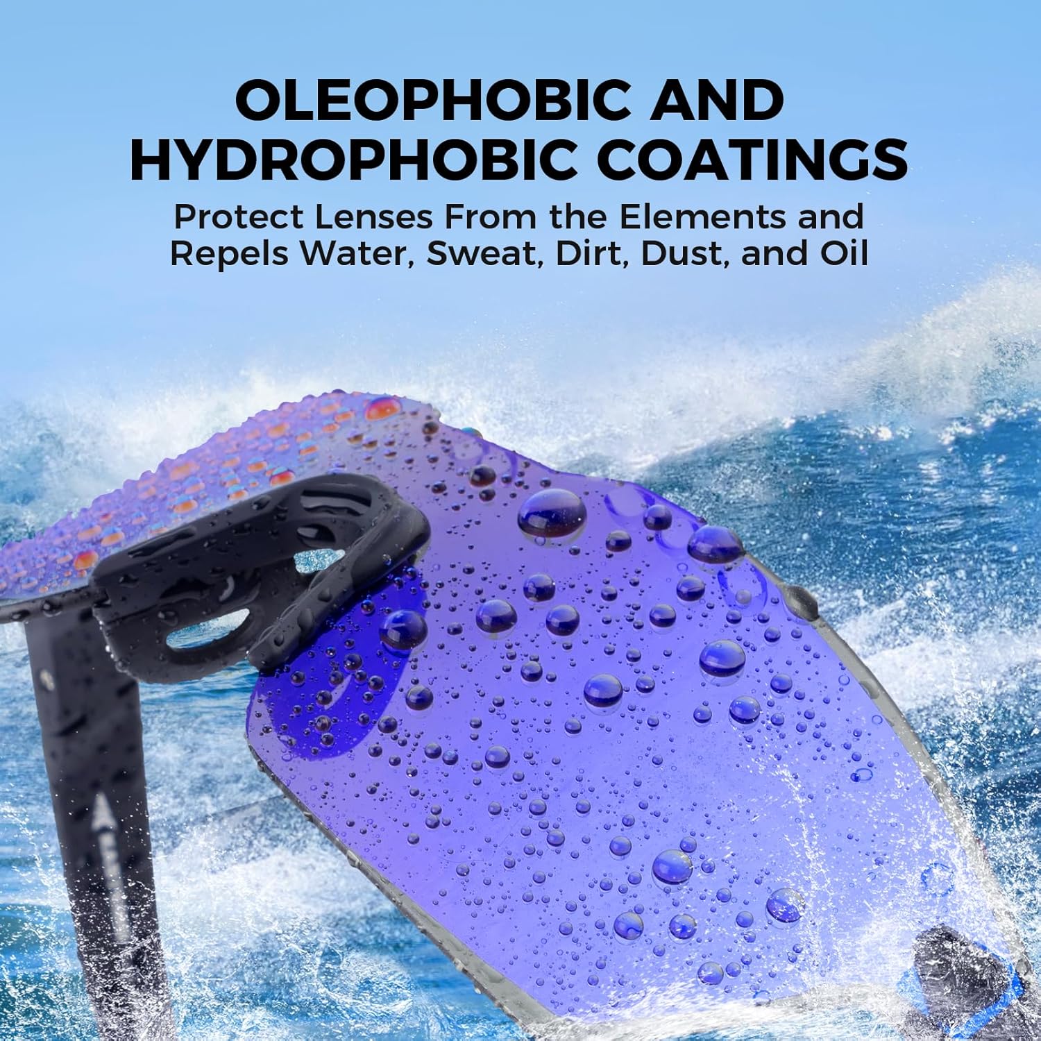 KastKing Tarkio Polarized Fishing Sunglasses, Large Single PC Lenses, Rimless Wrap Design, UV400 Protection Sports Sunglasses - Image 4