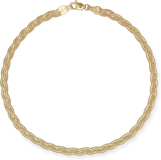 JewelryWeb 14k Gold 10-inch Braided Foxtail Anklet Ankle Bracelet (yellow or white gold)