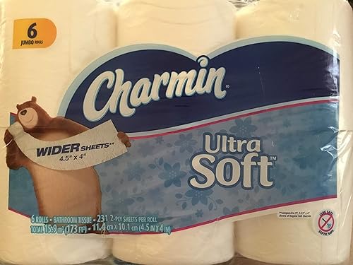 Tejido de baño ancho ultra suave Charmin - 6 rollos Jumbo