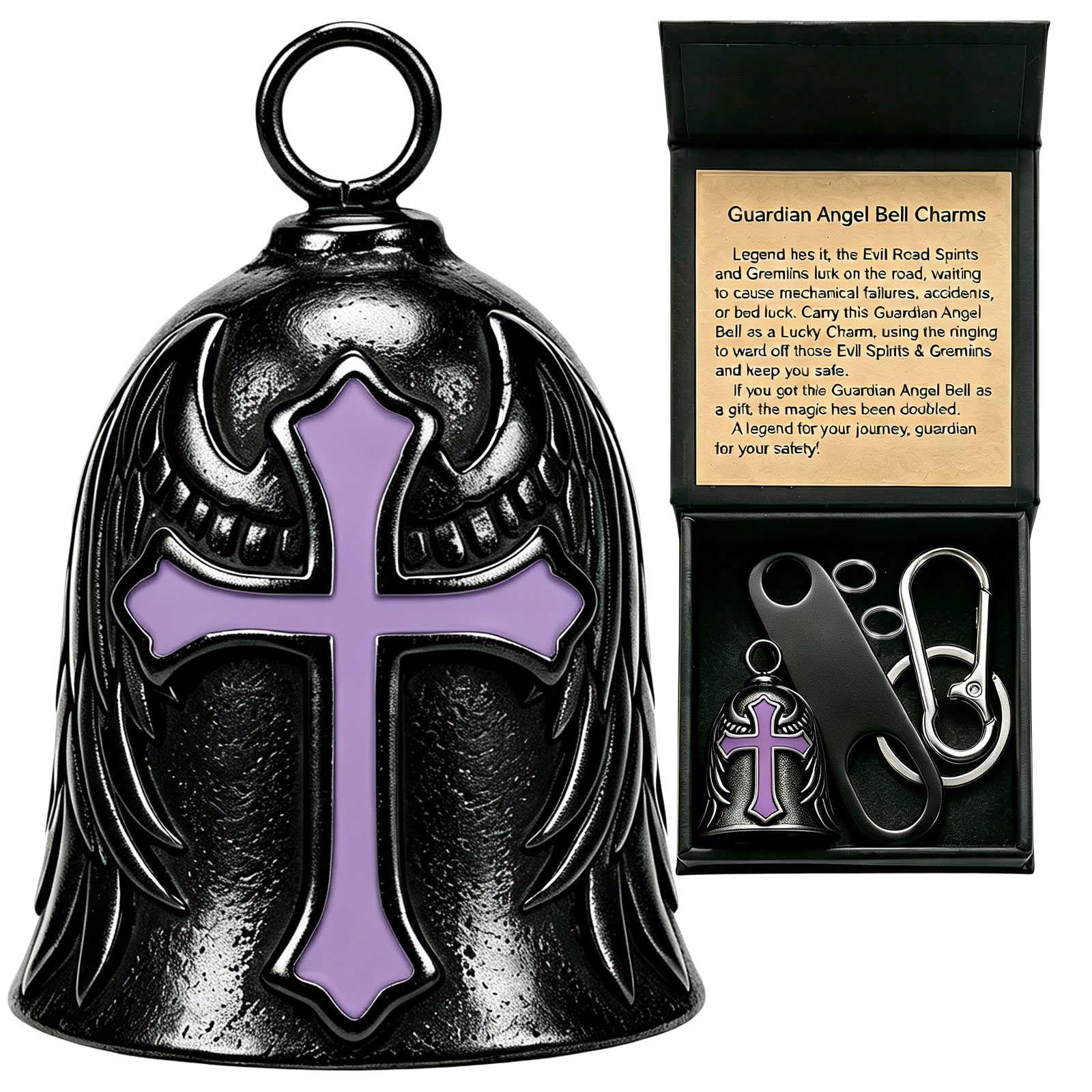 Motorcycle Bell Guardian Angel Gremlin Lucky Charm Gift For Riders