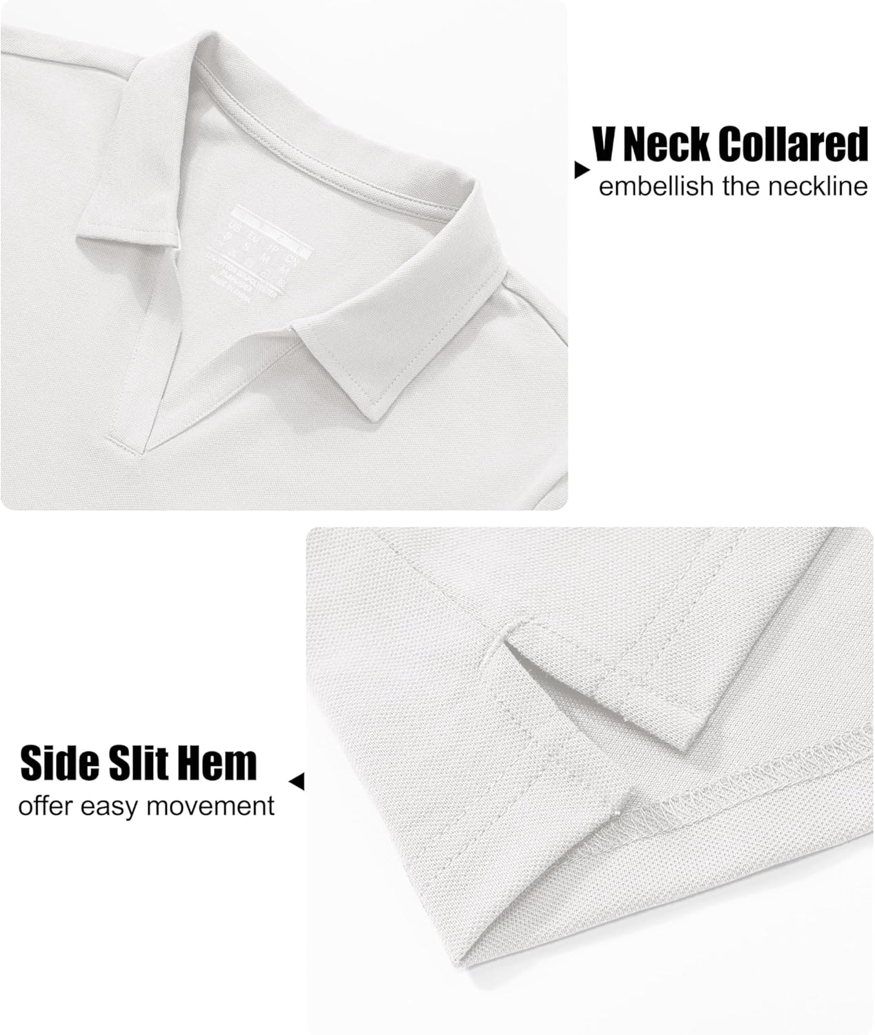 MAGCOMSEN Women's Polo Shirts Cotton Short Sleeve V-Neck Collared Tops Golf Shirt Work Casual Summer Tee - Image 6