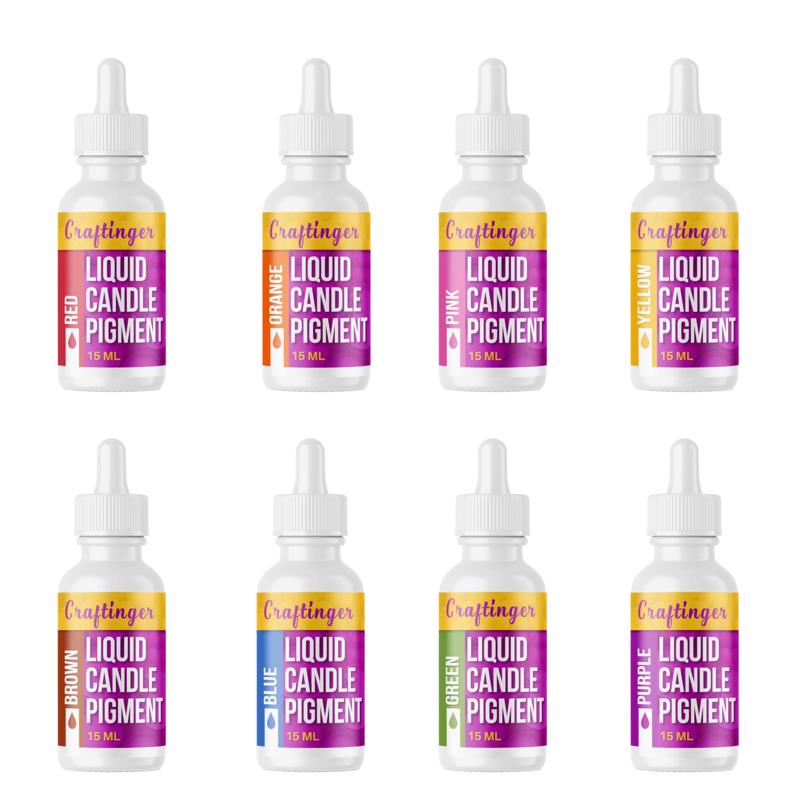 Craftinger 15ml Liquid Candle Dye Pigment, Set of 8 Vibrant Color for Making, Colour for All Type Wax Soy,Gel, Paraffin,Bees Wax for for Adults & Beginners (15ml)-image-37