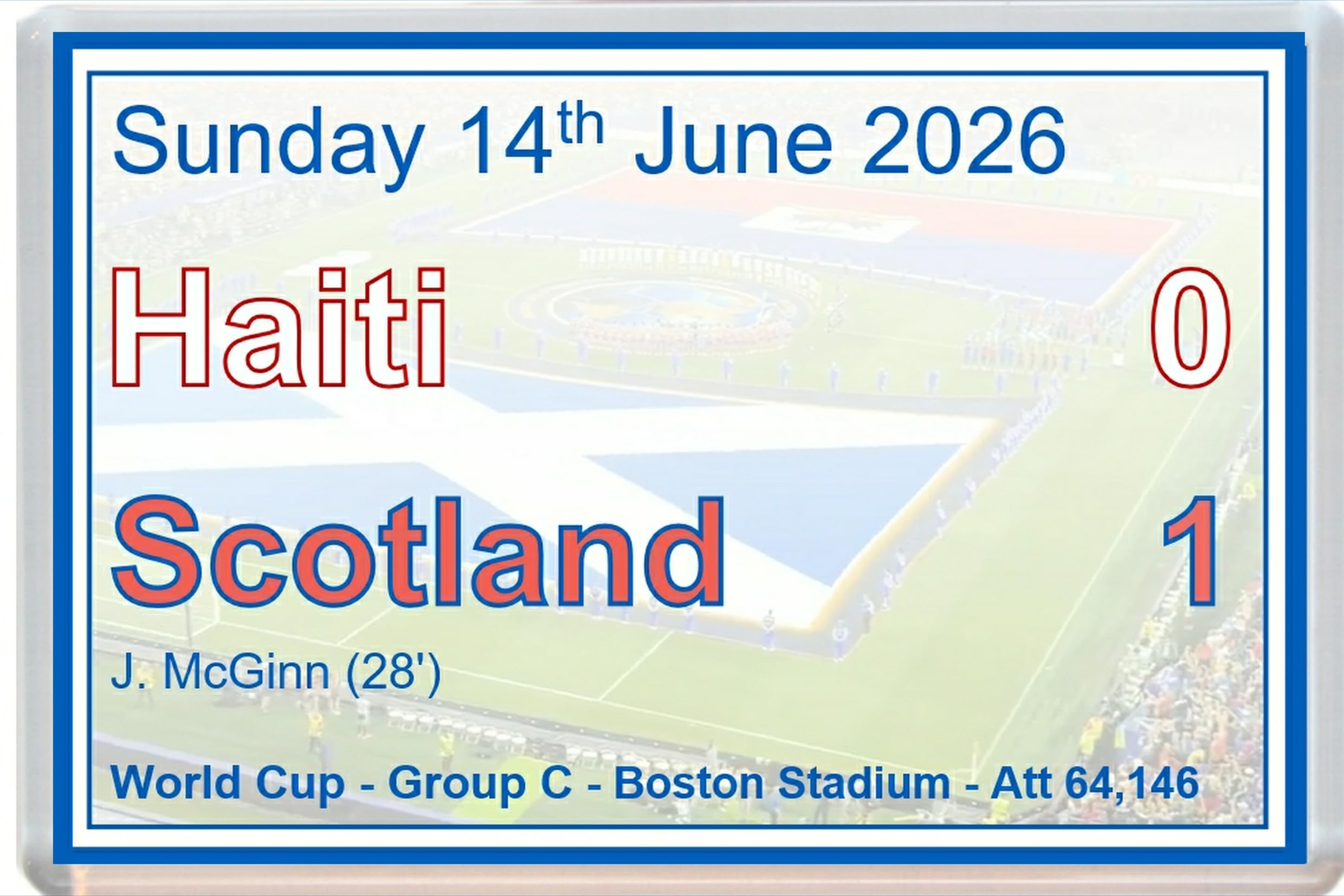 Haiti v Scotland World Cup 2026 Scoreboard - Jumbo Fridge Magnet
