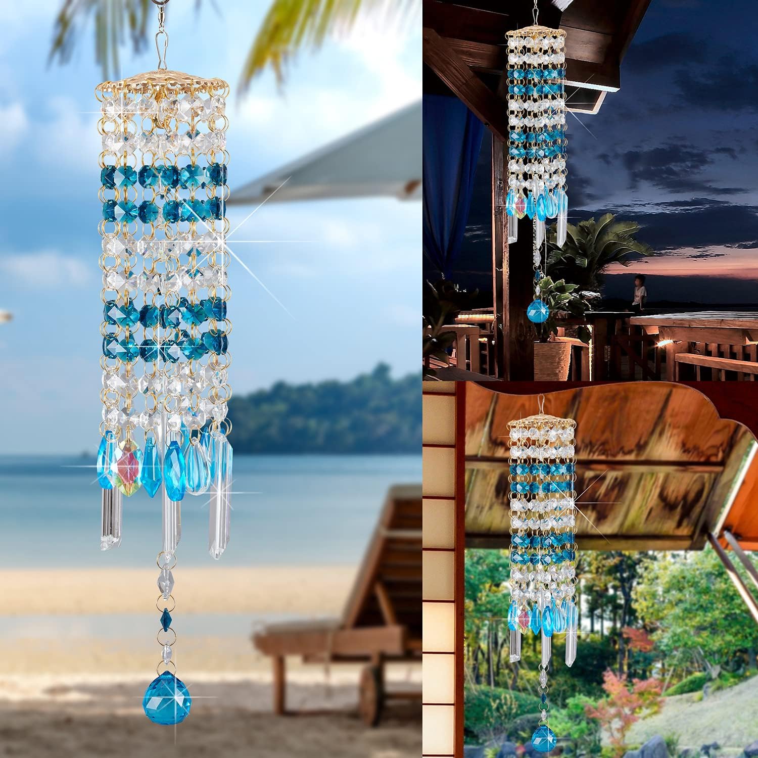 Sonnenfänger Kristall 45cm - Buntes Windspiel Mit Doppelspirale Für Garten & Fenster