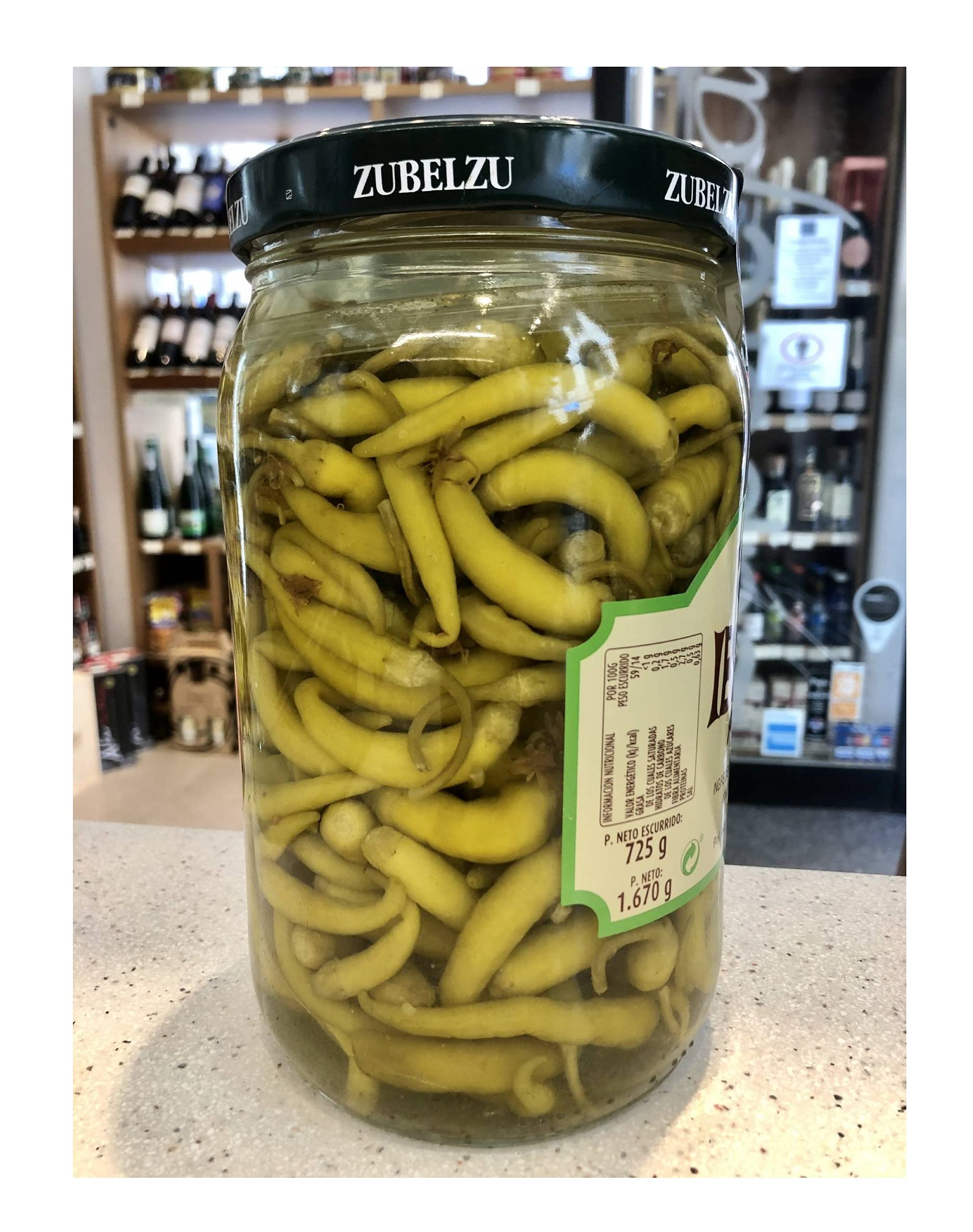 Piments verts d'Ibarra Zubelzu 1,670 Kg