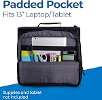 Classeur zippé universel Case-it | Anneaux O de 2 pouces, poche rembourrée pour ordinateur portable / tablette de 13 pouces, capacité de 400 feuilles, multiples poches de rangement et bandoulière | Organisateur pour l'école et le bureau | LT-007 noir