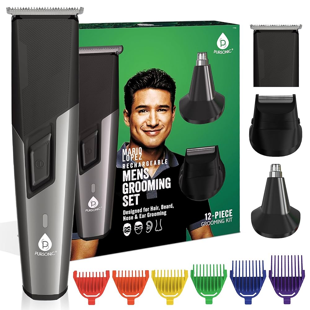 Amazon.com: Pursonic Hair & Beard Trimmer for Men - 12 Piece