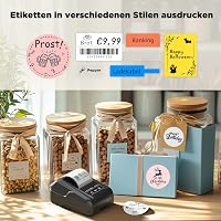 Imprimantă de etichete Bluetooth SUPVAN T50M Pro cu etichete late rezistente la apă, compatibilă cu dispozitive mobile și PC, pentru afaceri, birou, școală și acasă 2