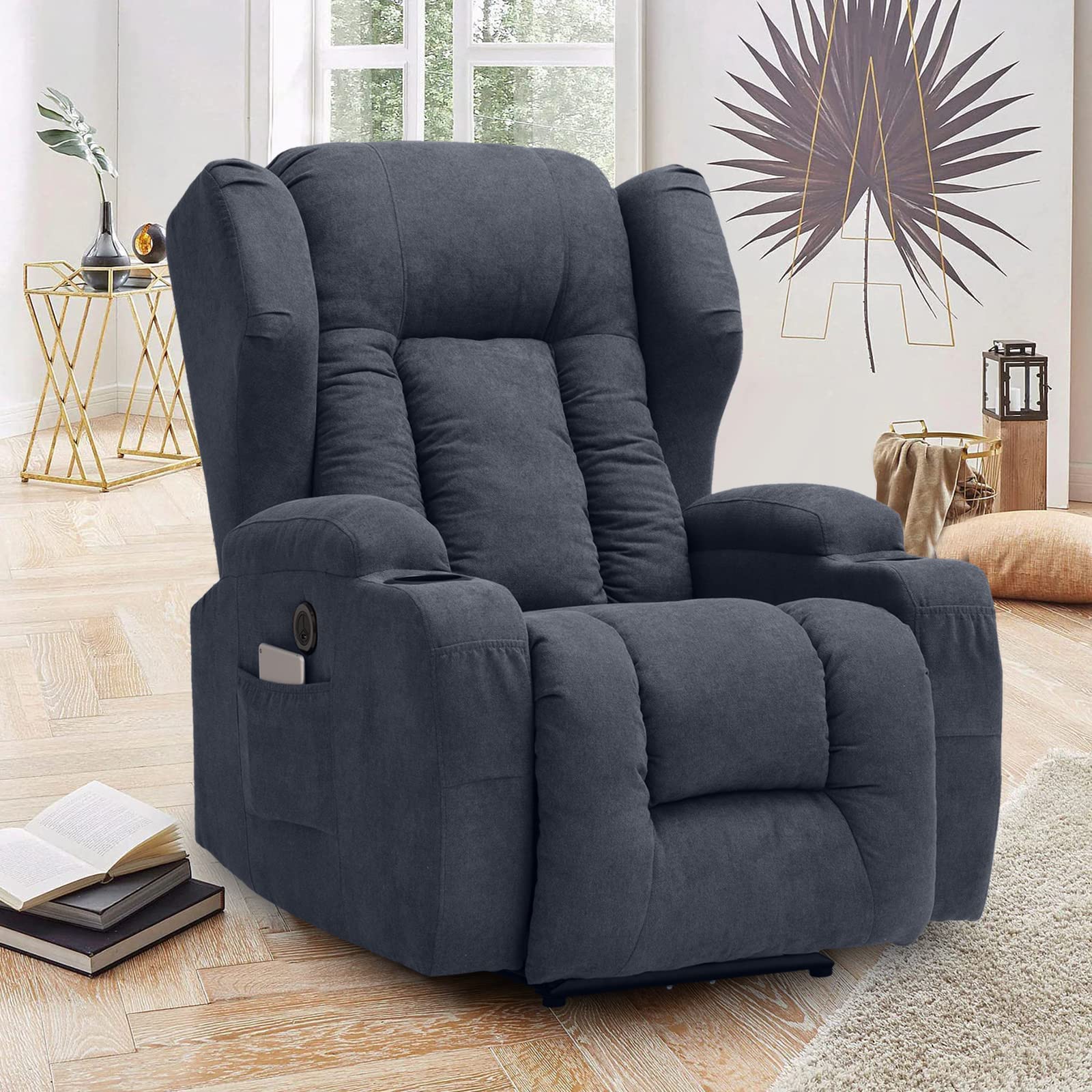 Buy Houjud Power Recliner Chair w/Heat and Vibration Electric Recliner