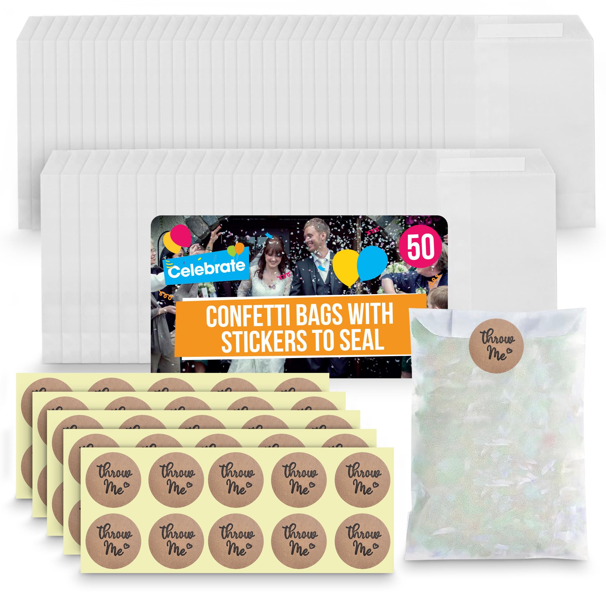 Sachet de confettis de table Anniversaire 50 ans - 12 x 10 cm - Multicolore France Sachet de confettis de table Anniversaire 50 ans - 12 x 10 cm - Multicolore France
