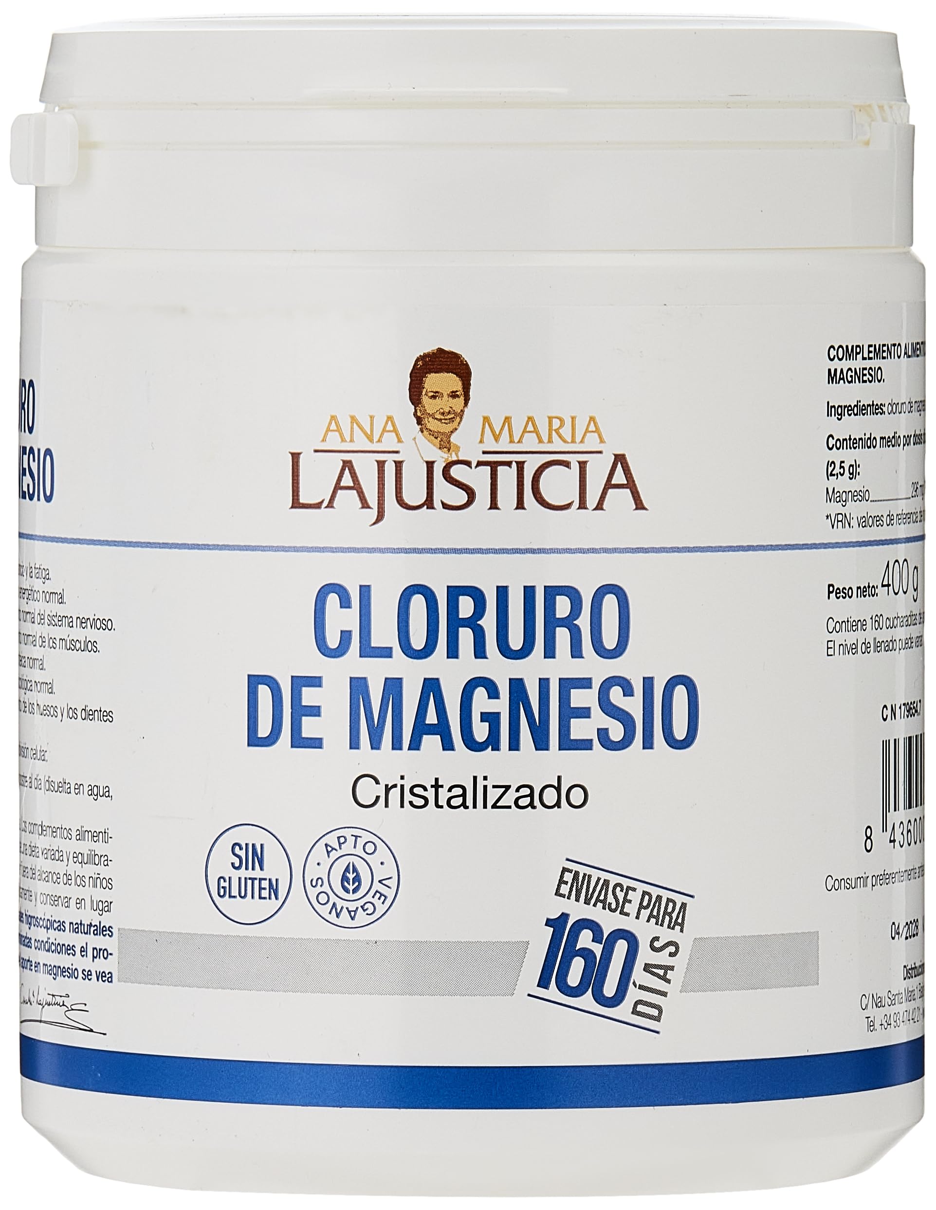 CLORURO DE MAGNESIO 2 x 400mg. Ana Maria Lajusticia