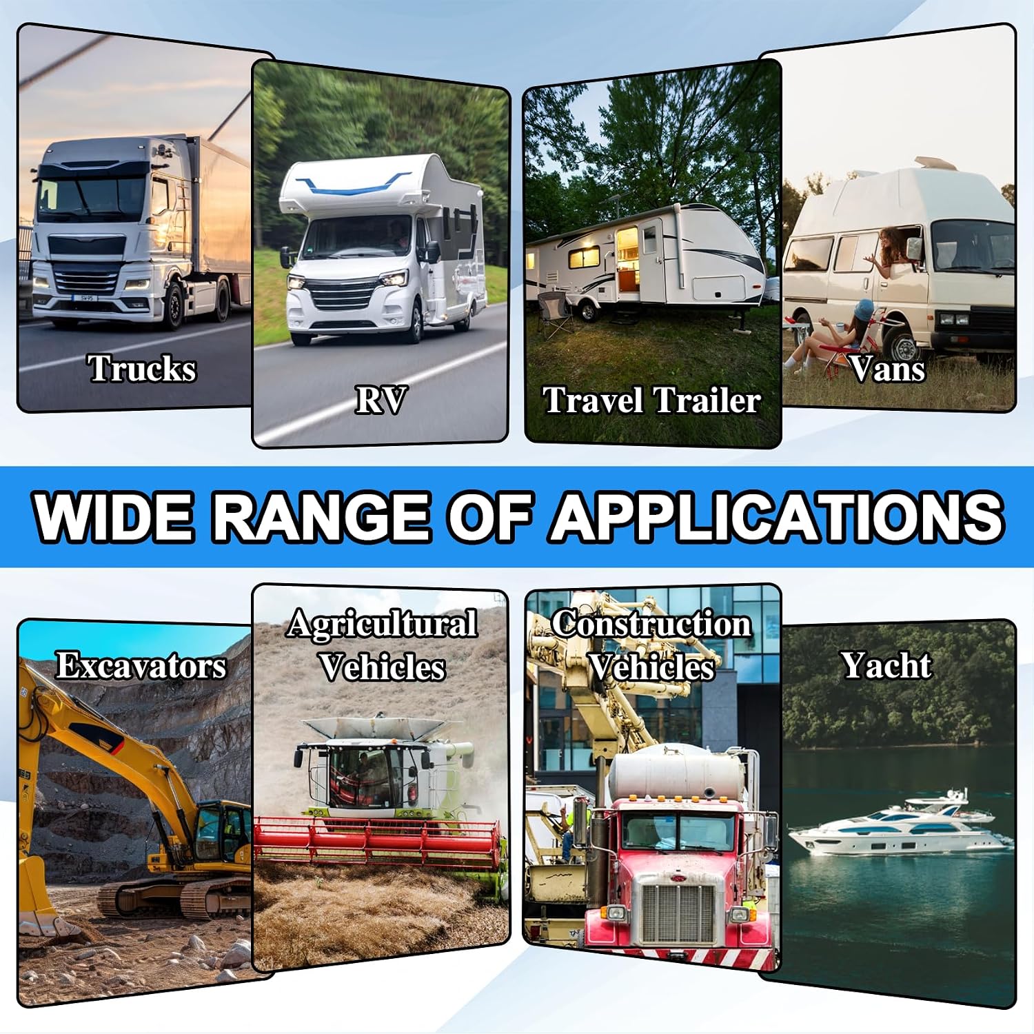 RV Air Conditioner, 12V Rooftop Air Conditioner, 8000 BTU RV Rooftop Air Conditioner Unit for RVs, Trucks, Vans and Campers, Etc - Low Profile Quiet AC Unit for Battery Powered（12V, Cool Only）