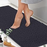 Vista 33 de ITSOFT Tapete de baño de felpa de 47 x 21 pulgadas, absorbente, lavable a máquina, antideslizante, alfombrillas de baño de chenille, de secado