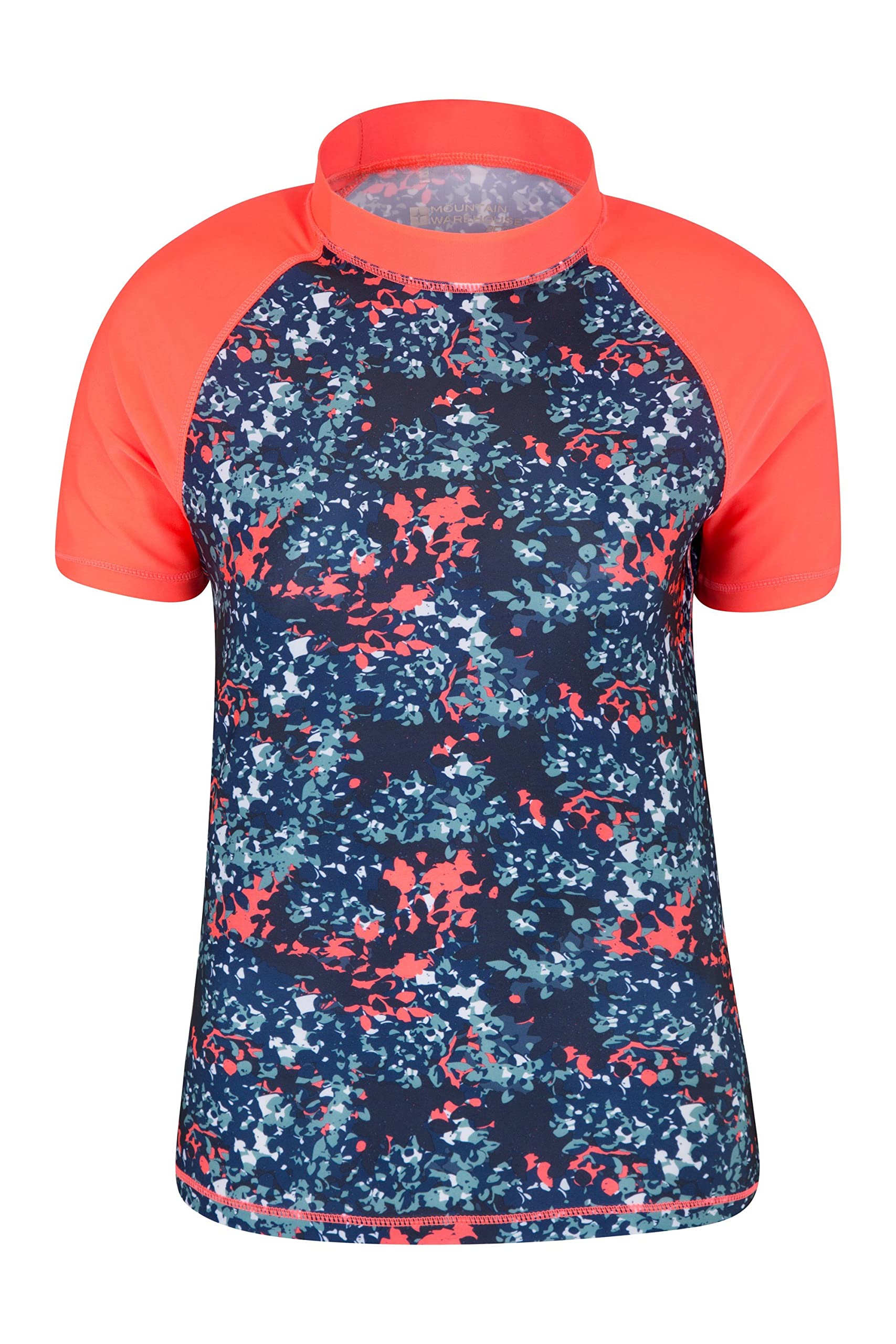 Mountain Warehouse Womens Patterned Rash Vest - UPF50+ Sun Protection, Rash Guard, Quick Drying, Flat Seams Swimwear, Stretch Top- for Spring Summer, Swimming Teal (Patterned) Women's Size 16