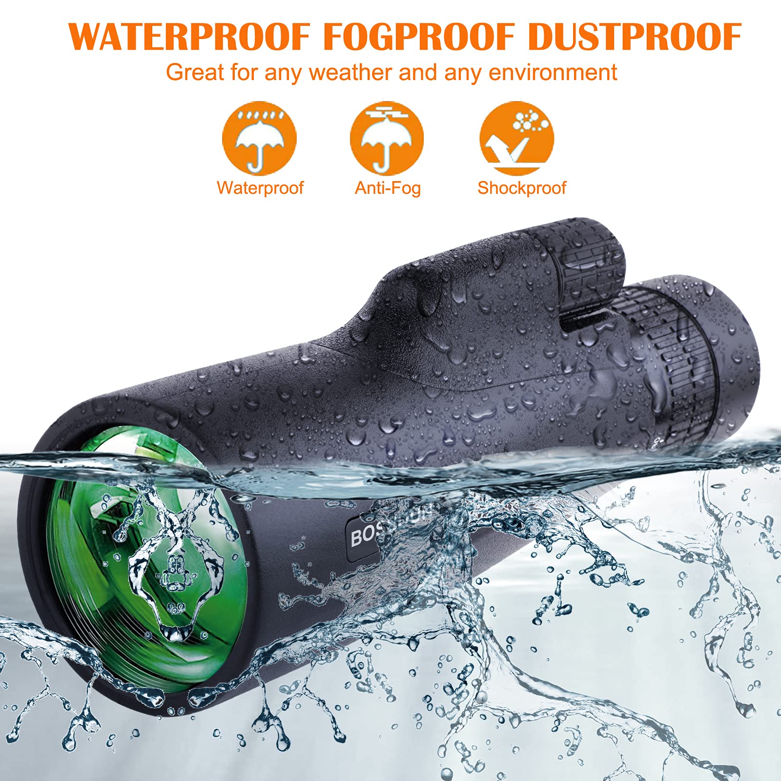 Télescope Monoculaire 10-30x50 pour Adultes, Lunette de Visée Monoculaire HD Etanche avec Smartphone pour l'observation des Oiseaux, Randonnée, Chasse, Camping, Voyage