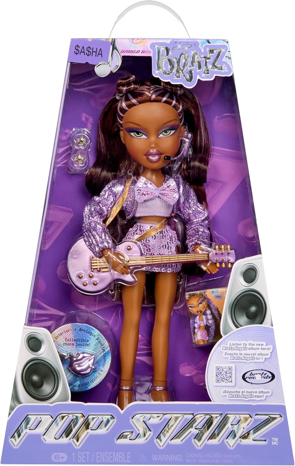 Bratz Pop Starz Sasha Fashion Doll with Accessories and Charm