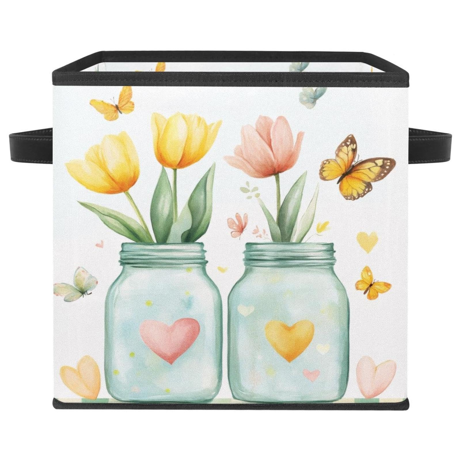 Panier de rangement vêtements tulipe Love Bottle pour organiser l'armoire de la chambre