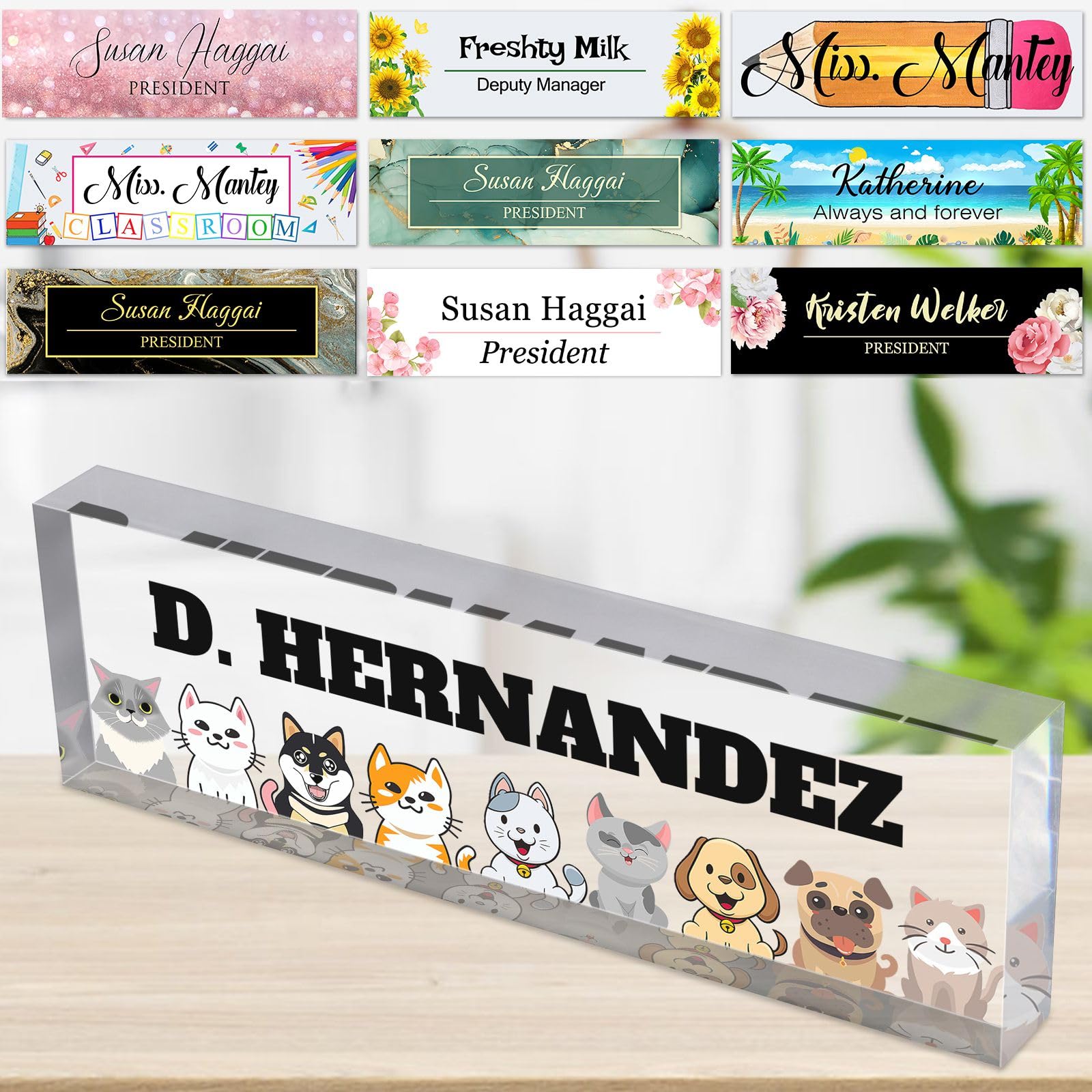 Acrylic Name Plate for Desk Personalised Custom Nameplates Bulk for Office Teacher Classroom Men Women Nurse Gifts