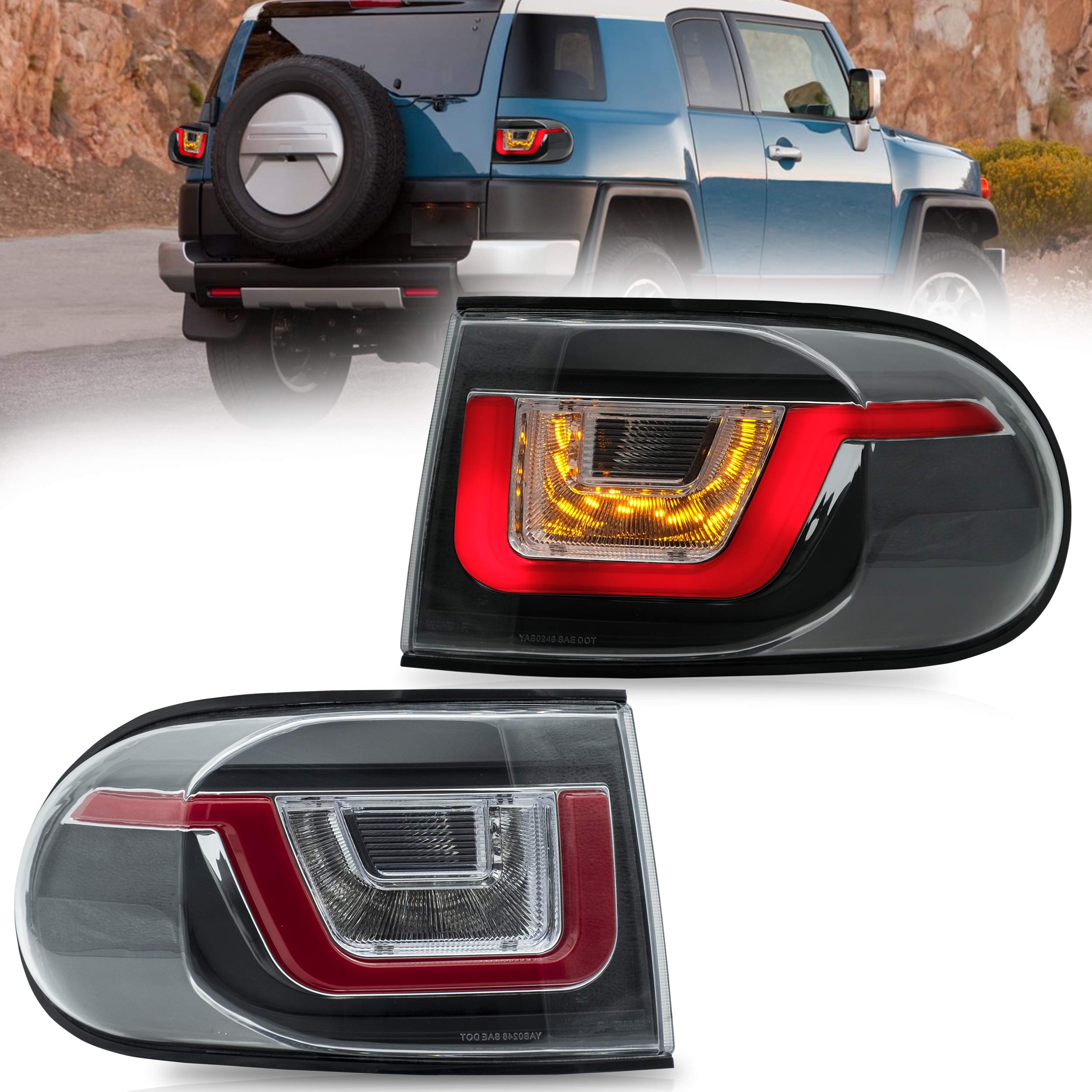 Amazon.com: VLAND LED Tail lights Fit for 2007-2014 Toyota FJ  