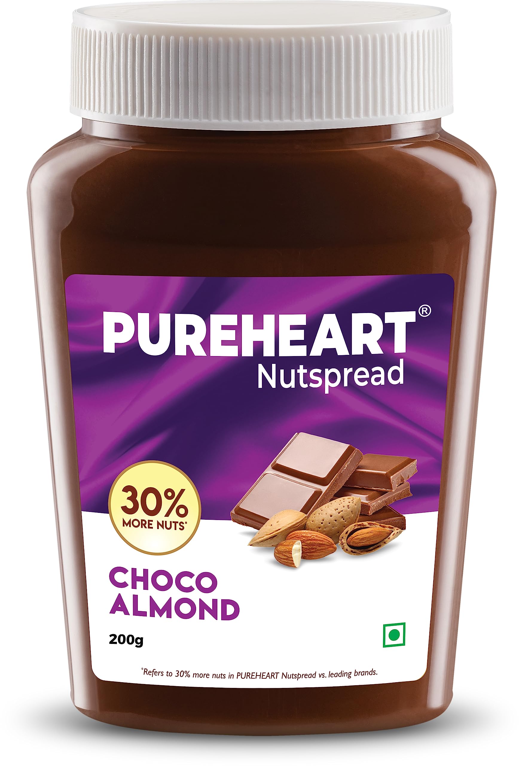 Pureheart Choco Almond Nut Spread (200 gm) Delicious, Smooth and Creamy Snack, Nutty Chocolate Almond Spread for Breakfast (B08D7BSQB5) Amazon Price History, Amazon Price Tracker