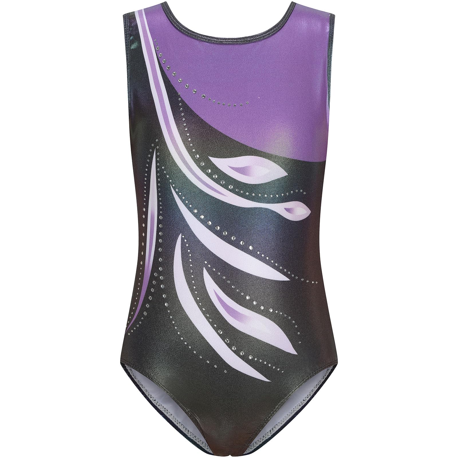 Hovershoes Gymnastics Leotards for Girls Sleeveless Gradient Color Sparkle Leotard Dancing Ballet Gymnastics Outfits Kids Athletic Dancewear 5-14 Years