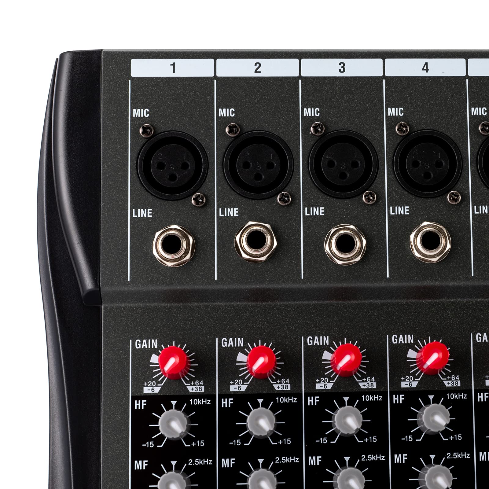 Mezclador profesional de audio de 12 canales con conector XLR de 48 V con Bluetooth, monitorización en tiempo real, controlador de audio DJ