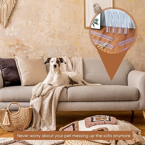 Miniatura 10 de Yinkin Namalu - Funda para sofá de 8 y 16 pulgadas, funda de sofá larga transparente de PVC, antideslizante, agarres para sofá seccional, silla