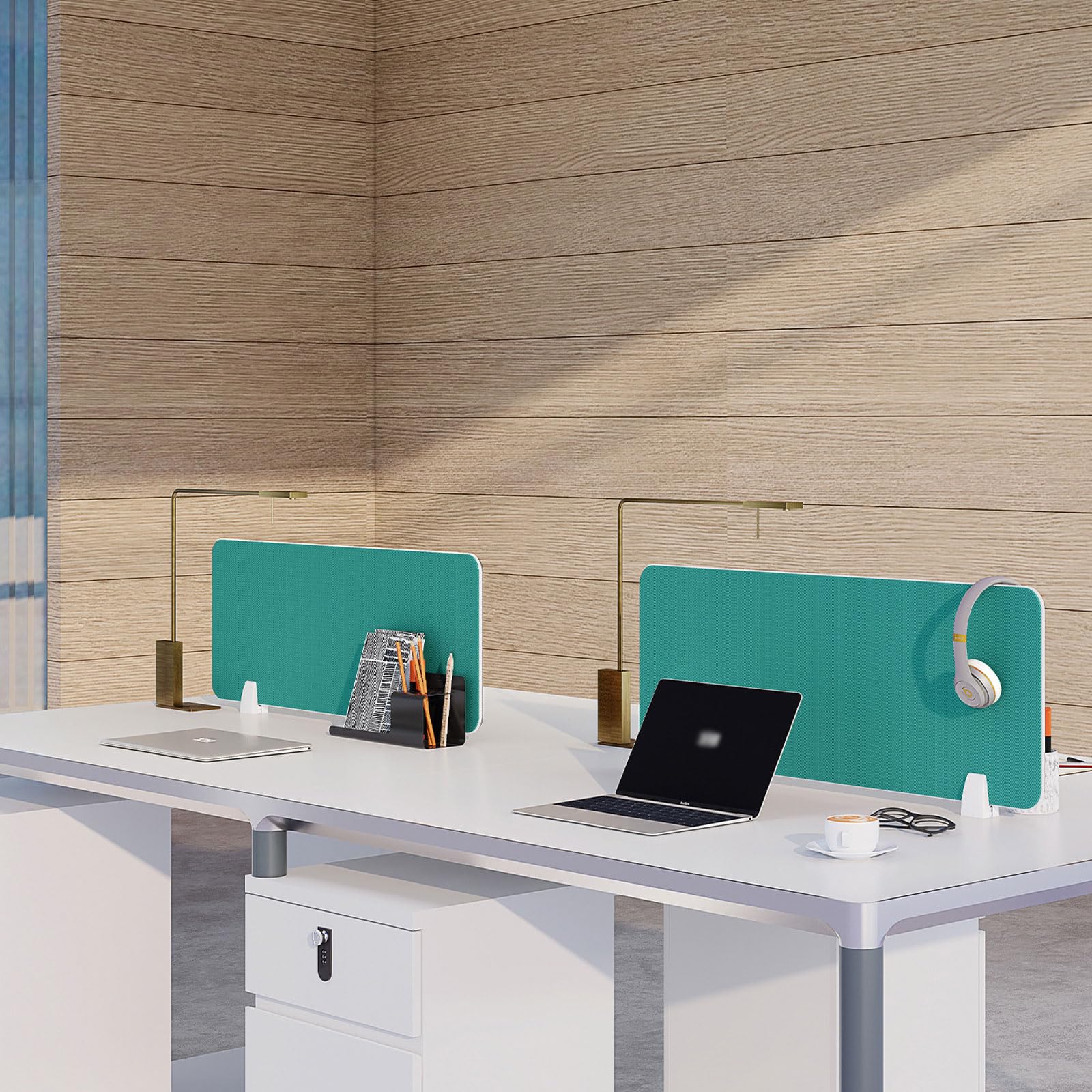 separatore per ufficio, divisorio insonorizzato e autonomo per ufficio, riducendo il rumore le distrazioni visive per la scuola (Off-White,50 x 30 Free Accessories+Tools)