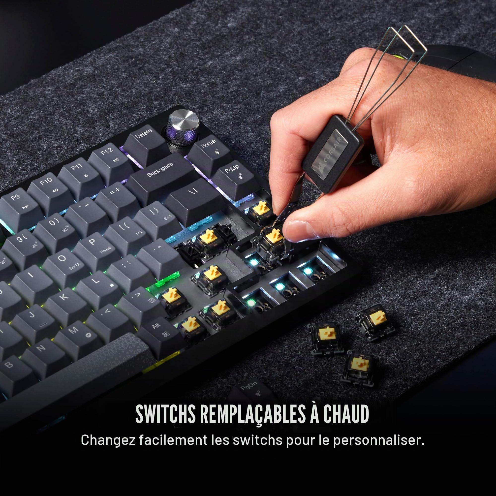 Corsair K65 Plus Wireless 75 % Rgb Tastatur Gaming Rf Kabellos + Usb Qwerty Englisch Schwarz (cH-91d401L-Na)