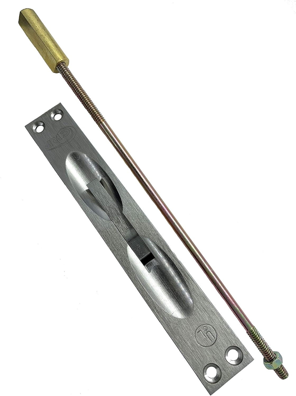 Cal-Royal ULFB634 UL Listed Solid Brass Lever Extension Flush Bolt with 12" Exte, Satin Chrome