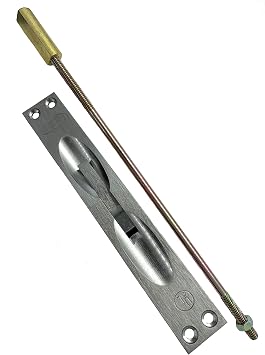 Cal-Royal ULFB634 UL Listed Solid Brass Lever Extension Flush Bolt with 12" Exte, Satin Chrome