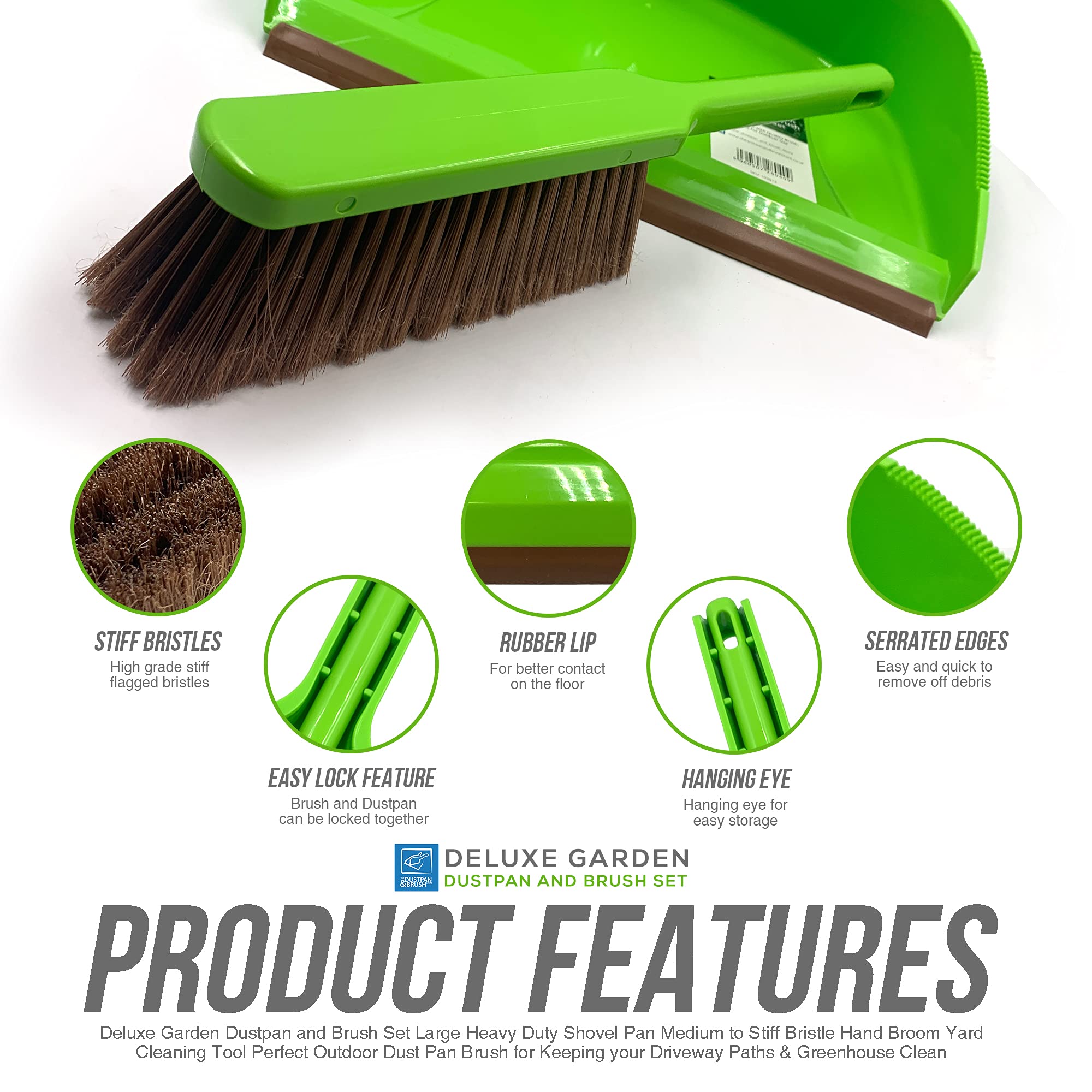 Buy Deluxe Garden Dustpan and Brush Set Large Dustpan and Brush Heavy