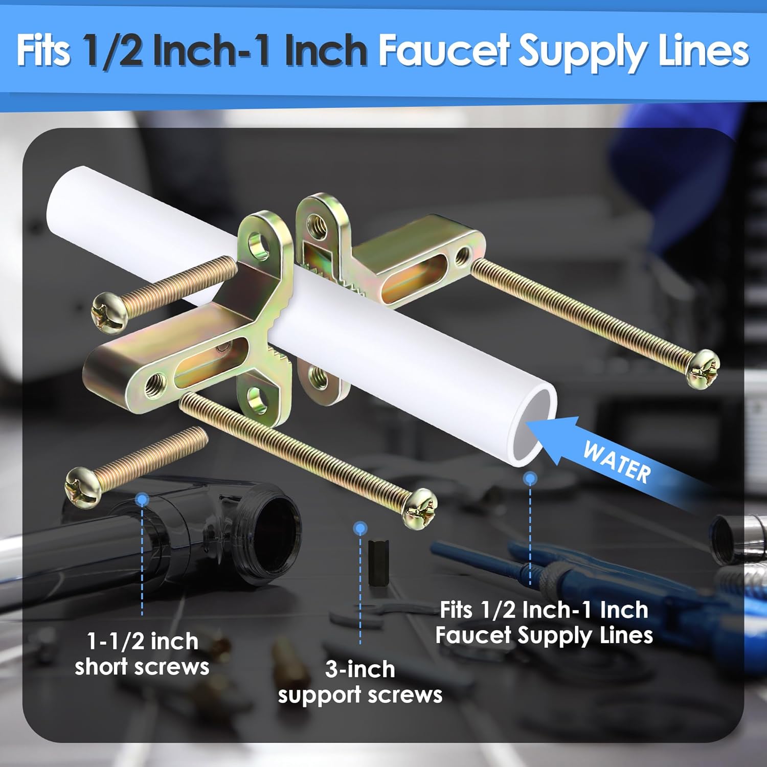 Enhon Hose Bibb Anchor Fits 1/2-Inch, 3/4-Inch and 1 Inch Supply Lines, Outdoor Faucet Installation Fixing Repair Kit Compatible with 5023, Hose Bib Faucet Quick Fixing Kit (1 Pack)