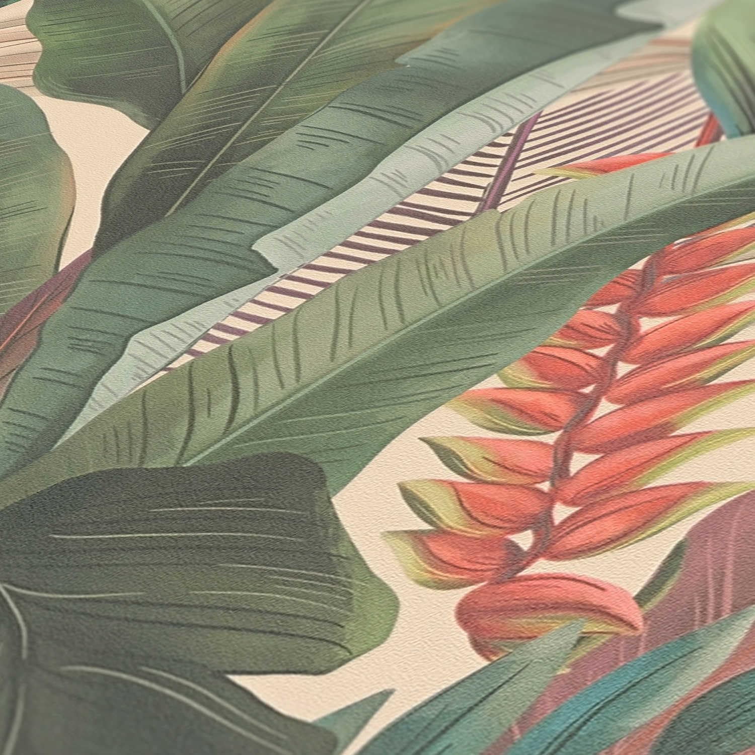Livingwalls Wallpaper Jungle Design - Blue, Yellow - Flower Wallpaper 395.99in x 20.87in Made in Germany - 394351